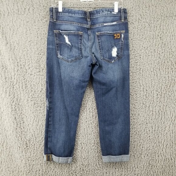 Joes Jeans Womens 26 Ex-Lover Cropped Gemma Distressed Faded Blue Stretch Mid - Picture 6 of 10